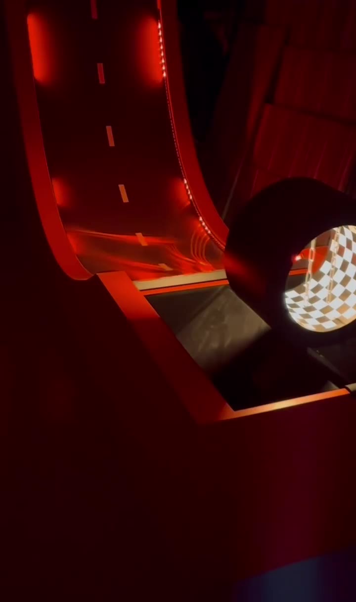 Illuminated red race track built for Capgemini Innovation Days